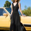 Women's 2025 Summer Dress Vacation V Neck Sleeveless Midi Dress Tiered Tank Swing Sundress with Pockets