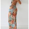 Women's 3 Piece Floral Halter Bikini Set Ring Linked Leopard Print Swimsuit with Coverup Skirt