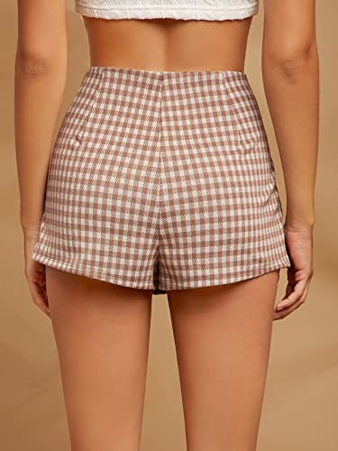 41xt-BRzpGL.jpg Women's Plaid High Waisted Asymmetrical Vintage Skirt Casual Shorts Skort