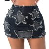 41z6qPTGiNL.jpg Women's Plus Size Y2k Star Patch High Waist Denim Skirt Distressed Bodycon Mini Skirts