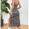 510Em8-u3ML.jpg Women's Floral Print Split Thigh Midi Cami Dress Square Neck High Waist Slim Fit Summer Dress