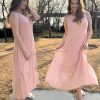 Women's 2024 Summer Midi Dresses Sleeveless Crewneck Beach Boho Casual Loose Long Flowy Tiered Sundress with Pockets