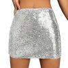 Women's Sequin Low Waist Cocktail Party Club Stretch Bodycon Mini Skirt