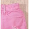 515vO9BKR8L.jpg Girl's 2 Piece Outfits Ripped Button Down Jacket Elastic Waist Denim Skirt Set