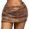 Women's Tie Dye Low Rise Mini Skirt Distressed Party Club Bodycon Skirts