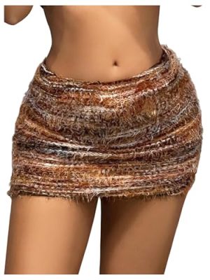Women's Tie Dye Low Rise Mini Skirt Distressed Party Club Bodycon Skirts