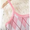 Girl's 2 Piece Outfits Argyle Pattern Sleeveless Sweater Vest and Bodycon Skirt Set