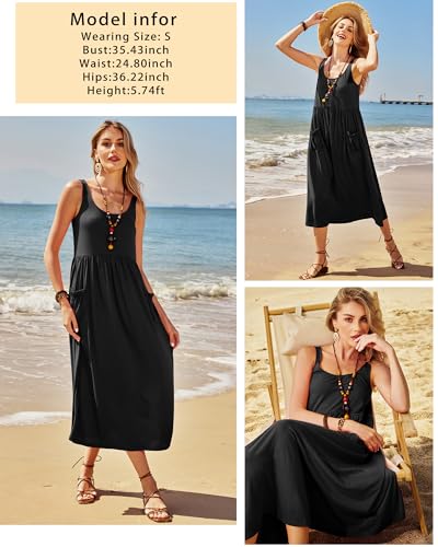 518WT-LG-hL.jpg Women's 2024 Summer Sundresses Casual Beach Vacation Outfits Long Flowy Sleeveless Tank Maxi Dress with Pockets