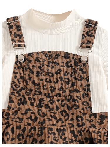 51D21UPmKJL.jpg Girl's Leopard Print Corduroy Pinafore Dress Sleeveless Short Overall Dresses
