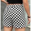 51GCfEf1XgL.jpg Women's Plus Size Plaid Checkered Skorts Elastic Waist Wrap Asymmetrical Skirt Shorts