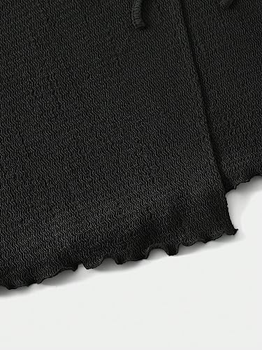 Women's Cover Up Wrap Skirt High Waisted Knot Side Asymmetrical Wrap Skirt Split Lettuce Trim Beach Mini Skirt