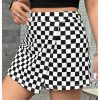 51OKZtiu8sL.jpg Women's Plus Size Plaid Checkered Skorts Elastic Waist Wrap Asymmetrical Skirt Shorts
