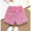 Girl's Wrap Button Front Asymmetrical Hem Denim Skort High Waist Skirt Shorts
