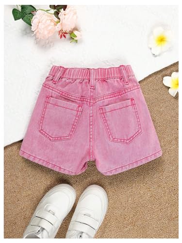 Girl's Wrap Button Front Asymmetrical Hem Denim Skort High Waist Skirt Shorts