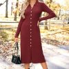51Zay-A43NL.jpg Womens Sweater Dress Fall Teacher Oufits 2025 Long Sleeve Business Casual Bodycon Split Ribbed Knit Midi Dresses