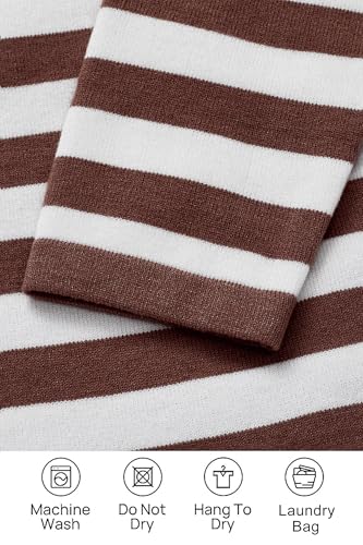 51Zytb7BOBL.jpg Women's Winter Sweater Dress 2024 Striped Long Sleeve Lapel Collar Chunky Knit Slouchy Oversized Sweaters