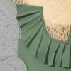 51aOkvMcVCL.jpg Girl's 2 Piece Swimsuit Asymmetrical Ruffle One Piece with Tropical Print Cover Up Skirt