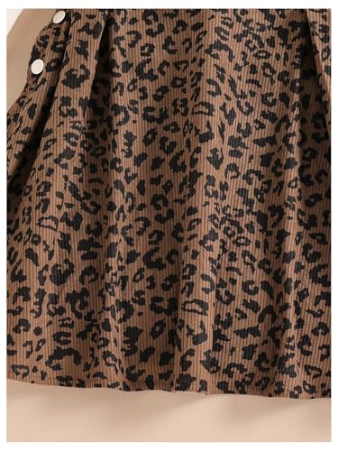 51b6-Vyr4pL.jpg Girl's Leopard Print Corduroy Pinafore Dress Sleeveless Short Overall Dresses