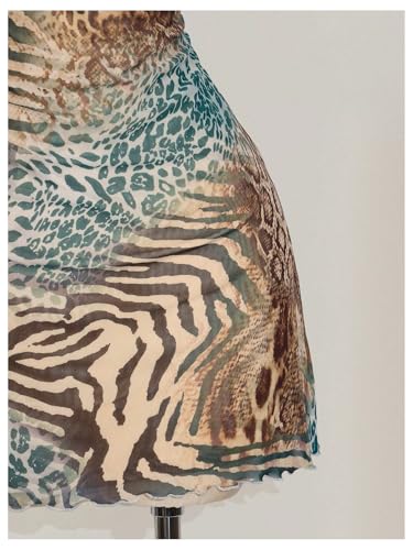 51bNPKj58fL.jpg Women's Plus Size Leopard Print Draped Cowl Neck Cami Dress Criss Cross Backless Mini Dresses