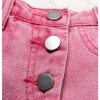 Girl's Wrap Button Front Asymmetrical Hem Denim Skort High Waist Skirt Shorts