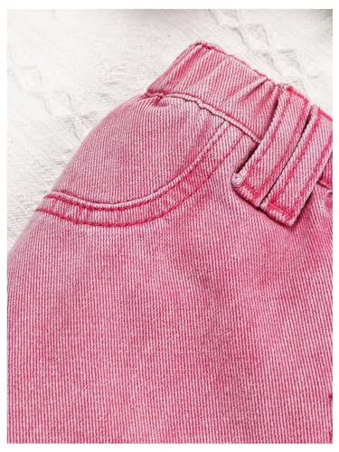 Girl's Wrap Button Front Asymmetrical Hem Denim Skort High Waist Skirt Shorts