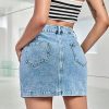 51cNxEqBxUL.jpg Women's Raw Trim Bodycon Denim Skirt Asymmetrical High Waisted Ripped Mini Jean Skirt with Pocket