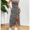 51dqjtBd27L.jpg Women's Floral Print Split Thigh Midi Cami Dress Square Neck High Waist Slim Fit Summer Dress