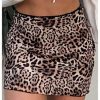 Women's Leopard Print High Waisted Mesh Mini Skirt Bodycon Stretchy Sexy Y2k Short Skirts