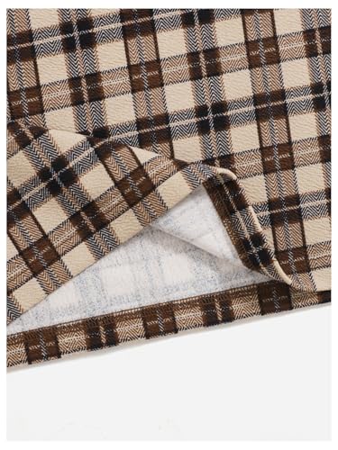 Women's Plaid Sleeveless Bodycon Mini Dress Square Neck Pencil Tank Dress