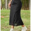 51rAJGqbUEL.jpg Women's Polka Dots Fishtail Midi Skirt Elastic Waist Ruffle Hem Mesh Bodycon Skirt
