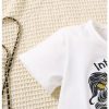 51umu74zBCL.jpg Girl's 2 Piece Outfits Letter Graphic Print Short Sleeve T-Shirt and Camo Print Cargo Skirt Set