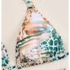 Women's 3 Pieces Bikini Set Leopard Print Halter String Swimsuit with Cover Up Skirt