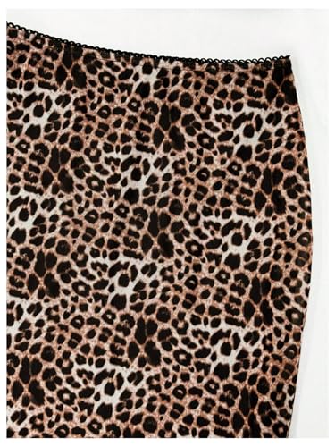 Women's Leopard Print High Waisted Mesh Mini Skirt Bodycon Stretchy Sexy Y2k Short Skirts